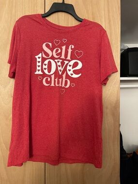 Red 'Self Love Club' Graphic Tee - Short Sleeve Women's Top